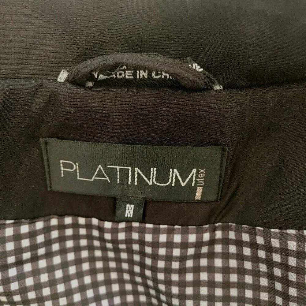 Women's Platinum Utex Black Rain Jacket Long Sleeves Zip Front Size M - Picture 4 of 7